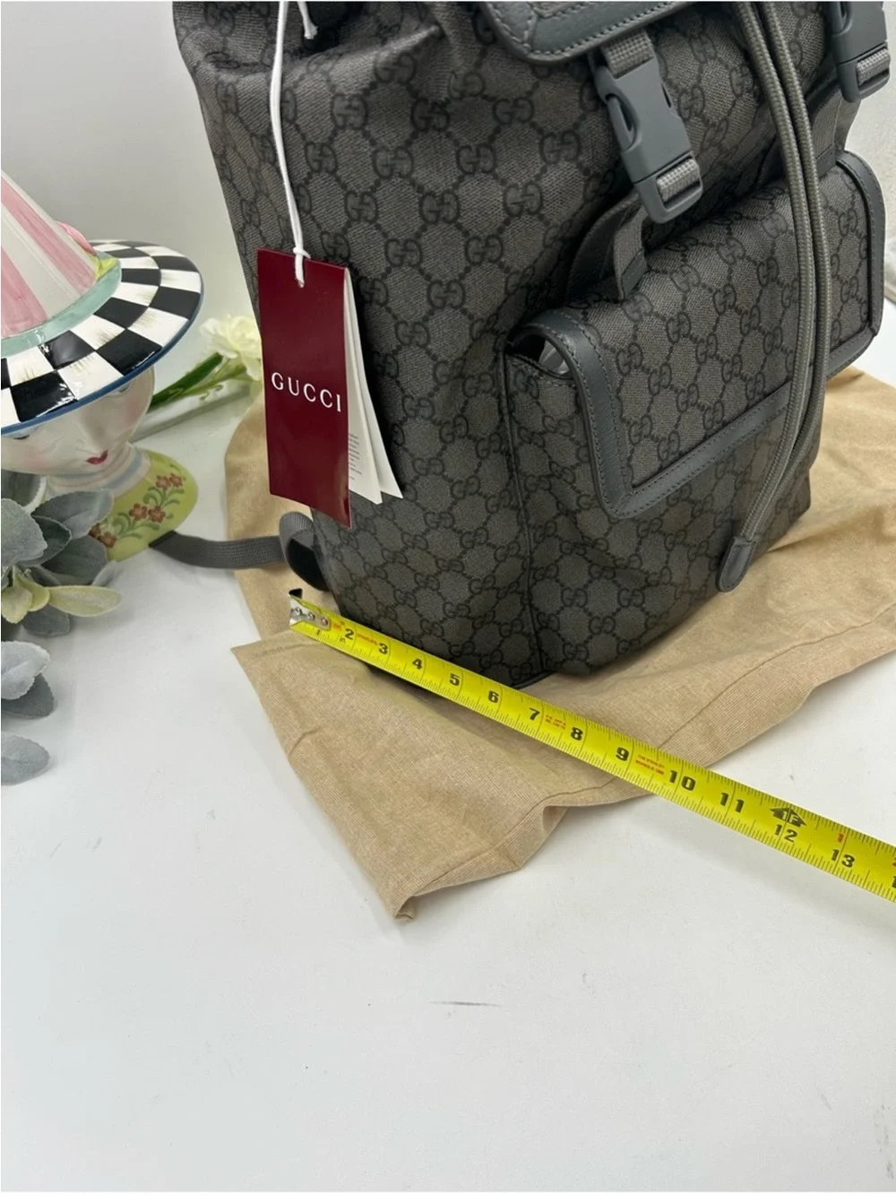 Unisex Gucci, GG supreme canvas backpack made in Italy NWT